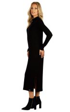 Damska maxi sukienka z długim rękawem 7D023 LITEX czarny