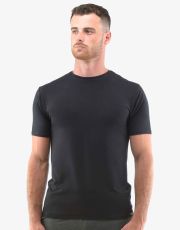 Męski t-shirt slim z krótkim rękawem 78005P GINA czarny