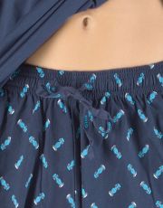 Męska piżama krótka 79150P GINA ciemnoniebiesko-turkusowy