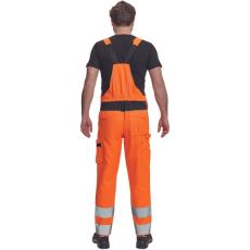 Męskie spodnie robocze HI-VIS z szelkami MAX VIVO HV Cerva pomara?czowy