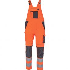 Męskie spodnie robocze HI-VIS z szelkami MAX VIVO HV Cerva