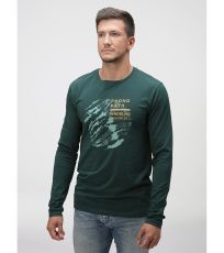 Męski t-shirt z długim rękawem ALDAR LOAP DarkGreen