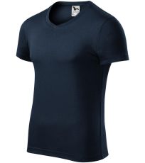 Koszulka męska Slim fit V-NECK Malfini ciemnoniebieski