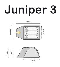 Namiot dwupowłokowy dla 3 osób Juniper 3 Highlander 