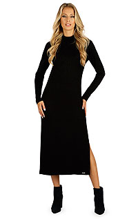 Damska maxi sukienka z długim rękawem 7D023 LITEX czarny